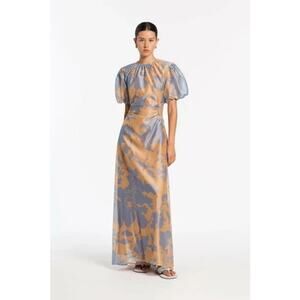 SIR. Coralie Puff Sleeve Cutout Back Maxi Dress Size 4